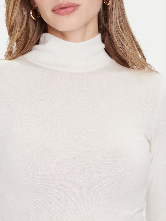 Guess Guess Rollkragenpullover W4BP14 KCGM2 Écru Slim Fit