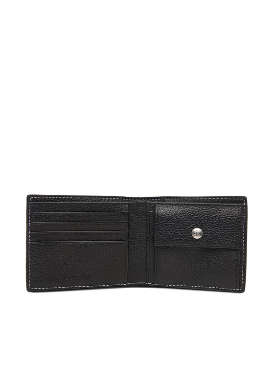 Calvin Klein Calvin Klein Portfel Bold Pebble Billfold W/ Coin LV04D1270G Czarny