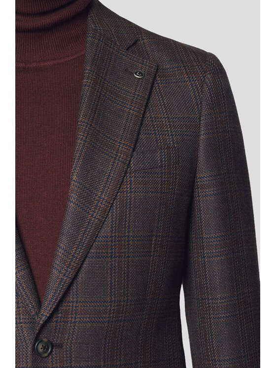 Lancerto Lancerto Marynarka Largo MA073224000003 Brązowy Slim Fit