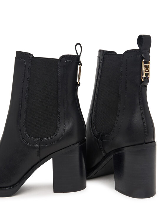 Tommy Hilfiger Tommy Hilfiger Боти Ltr Square Toe Heel Chelsea Boot FW0FW09555 Черен
