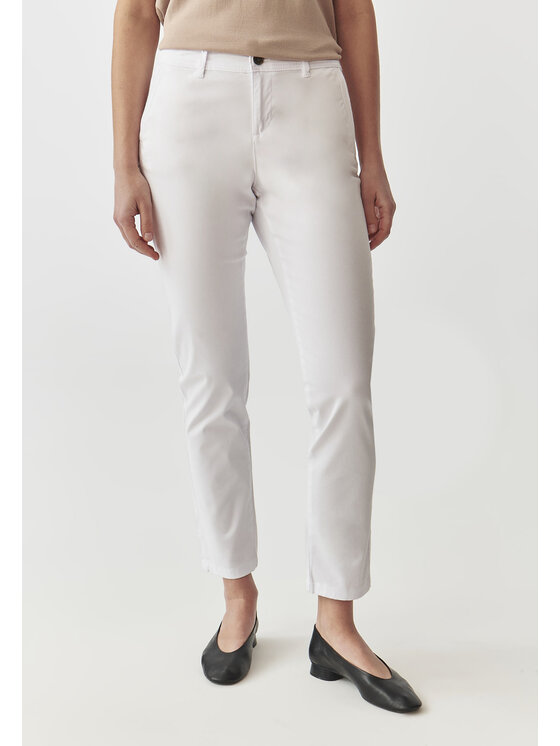 TATUUM TATUUM Bavlnené nohavice HINO 1 Biela Skinny Fit