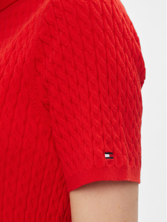 Tommy Hilfiger Tommy Hilfiger Pletena obleka WW0WW40986 Rdeča Slim Fit