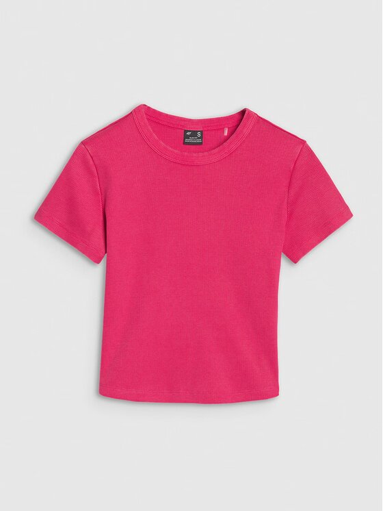 4F 4F Tričko 4FRSS25TTSHF2696-54S Ružová Slim Fit