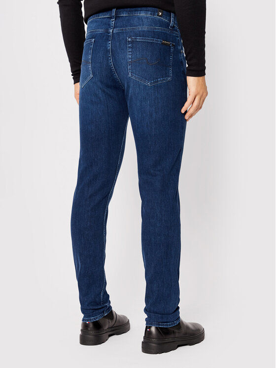 7 For All Mankind 7 For All Mankind Traperice Luxe Performance JSMXB800LI Tamnoplava Slim Tapered Fit