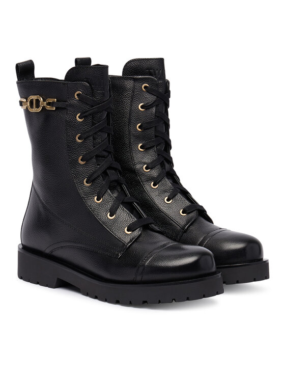 TWINSET TWINSET Šnurovacia obuv 252TCP150 Čierna