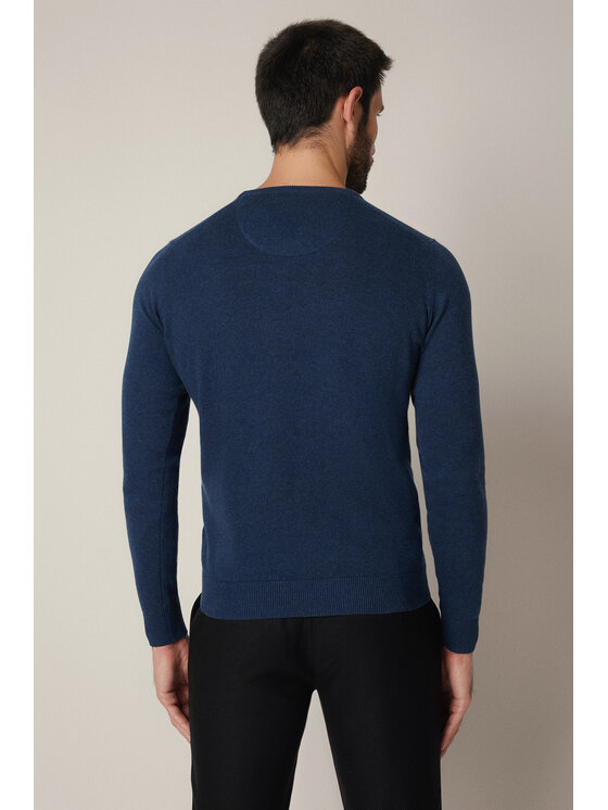 Lancerto Lancerto Sweter Simen SW073225000033 Granatowy Regular Fit
