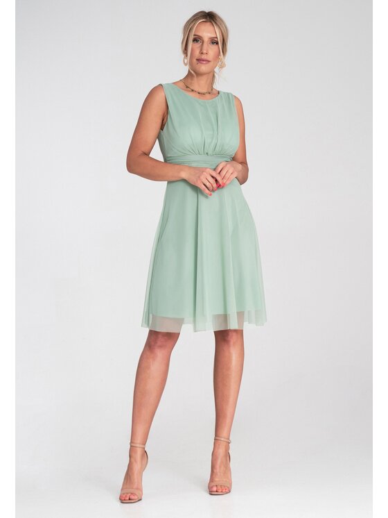 FIGL FIGL Koktejlové šaty M1208 Zelená Flared Fit