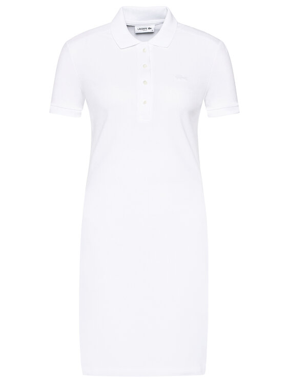 Lacoste Lacoste Haljina za svaki dan EF5473 Bijela Slim Fit