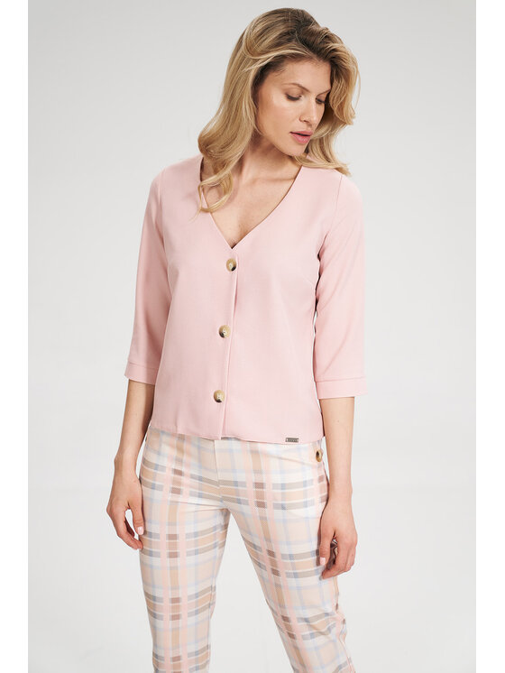 FIGL FIGL Bluzka M699 Różowy Regular Fit