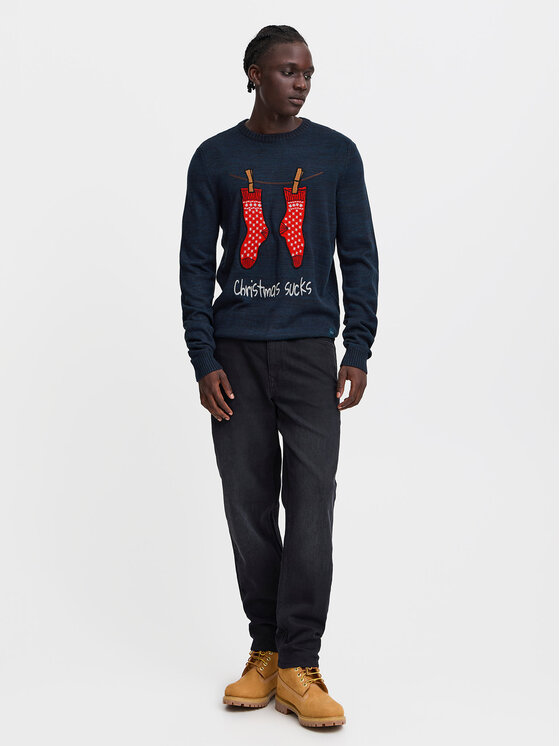 Blend Blend Sweter 20717599 Granatowy Regular Fit