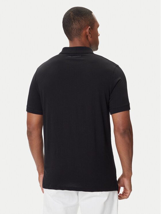 KARL LAGERFELD KARL LAGERFELD Тениска с яка и копчета 745710 500224 Черен Regular Fit