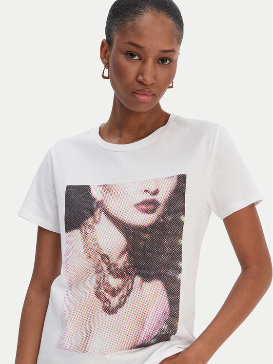 Guess Guess Marškinėliai W6RI57 K9RM1 Balta Classic Fit