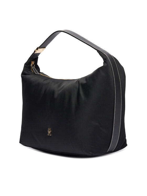 Tommy Hilfiger Tommy Hilfiger Kabelka Th Go Hobo Nylon AW0AW18229 Čierna