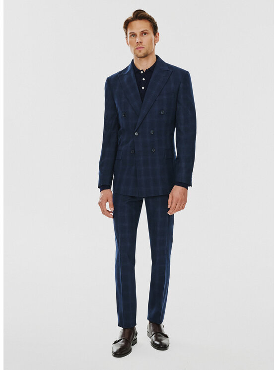 Pako Lorente Pako Lorente Spodnie garniturowe P24WF-6G-013 Granatowy Slim Fit