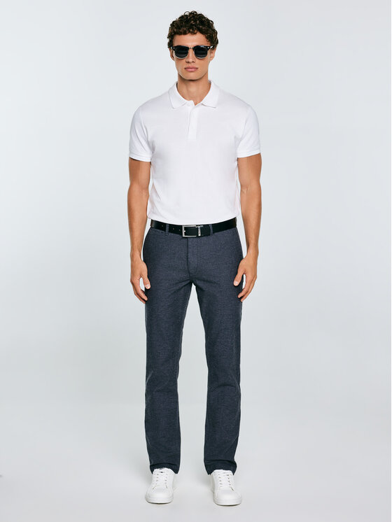BIG STAR BIG STAR Chinosy MARCOS Niebieski Slim Fit