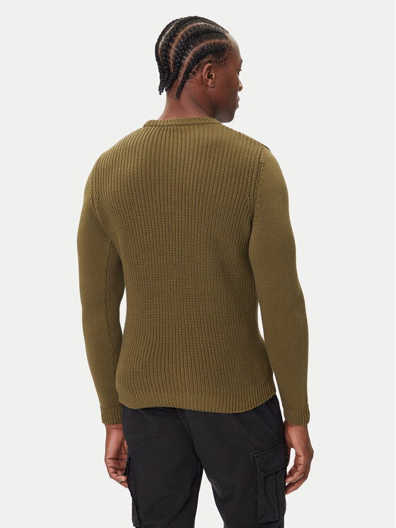 Aeronautica Militare Aeronautica Militare Sweter 252MA1571UL00409 Zielony Slim Fit