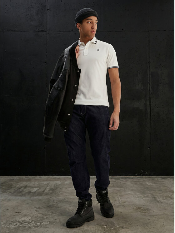 G-Star Raw G-Star Raw Polokošile Dunda D17127-5864 Bílá Regular Fit