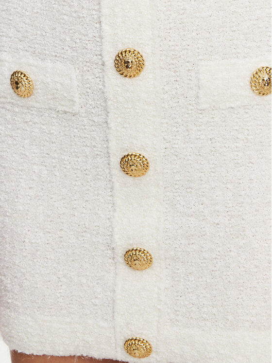 Balmain Balmain Mini sijonas DF1LB292KH10 Balta Slim Fit