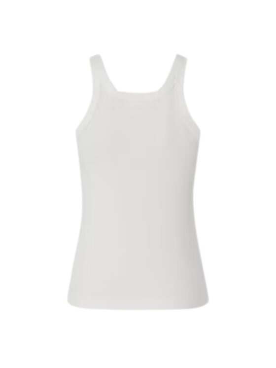 PINKO PINKO Top Canotta con ricamo e strass Bianco Slim Fit