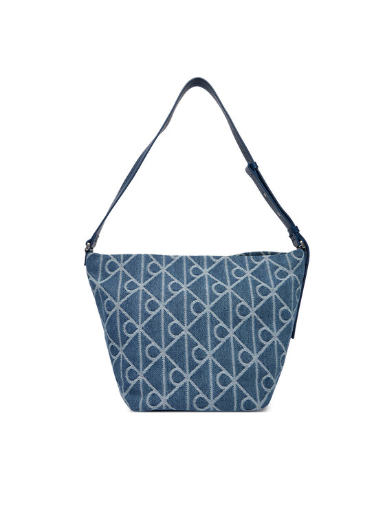 Calvin Klein Calvin Klein Torebka Emblem Aop Denim Bucket LV04F3432G Niebieski