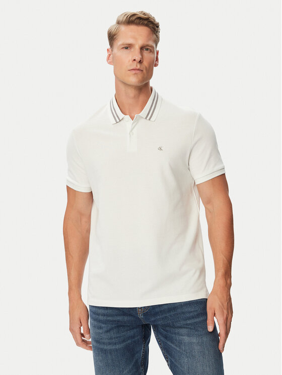 Calvin Klein Jeans Calvin Klein Jeans Polo särk Monogram LV04RC276G Valge Regular Fit
