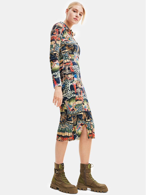 Desigual Desigual Rochie de zi 23WWVF15 Colorat Slim Fit