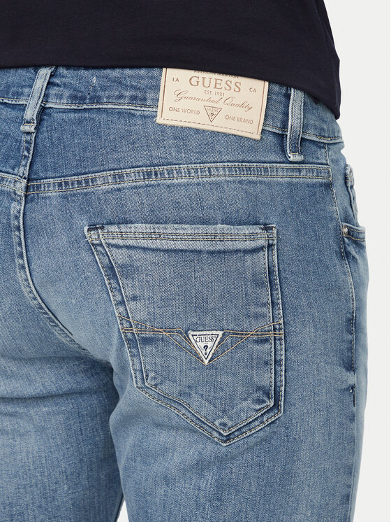 Guess Guess Jeansy Miami M6YAN1 D1478 Světle modrá Skinny Fit