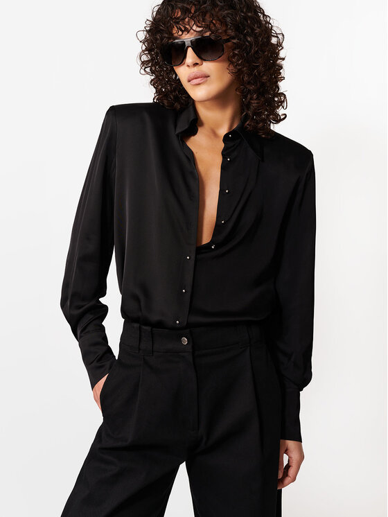 La Mania La Mania Koszula JUNIPER Czarny Basic Fit