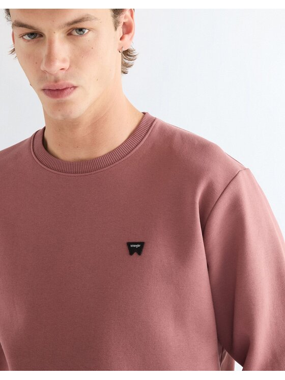 Wrangler Wrangler Bluza SIGN OFF CREW Różowy Regular Fit