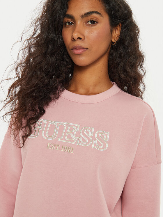Guess Guess Суитшърт V4BQ03 KCHX0 Розов Regular Fit