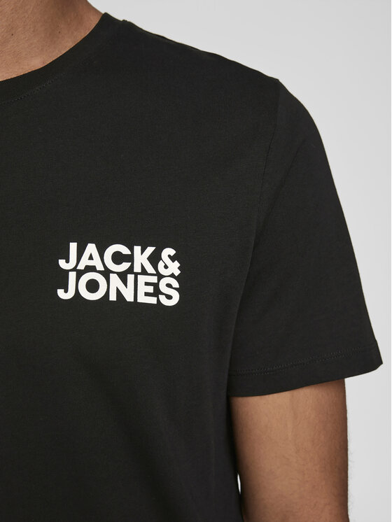 Jack & Jones Tričko Corp Logo 12151955 Čierna Slim Fit