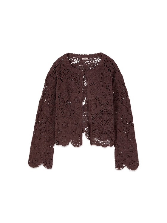 Oltre Oltre Kardigan M352J005607N022 Brązowy Cropp Fit