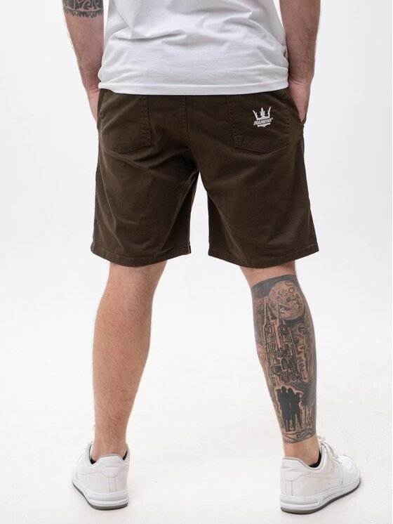 Jigga Wear Jigga Wear Szorty materiałowe Krótkie Spodenki Crown Pocket L Brązowy Regular Fit