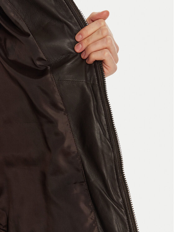 Serge Pariente Serge Pariente Geacă de piele Warm Maro Regular Fit