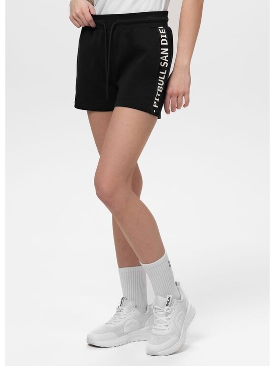 PITBULL PITBULL Szorty sportowe TAPE EXPLORY Czarny Regular Fit