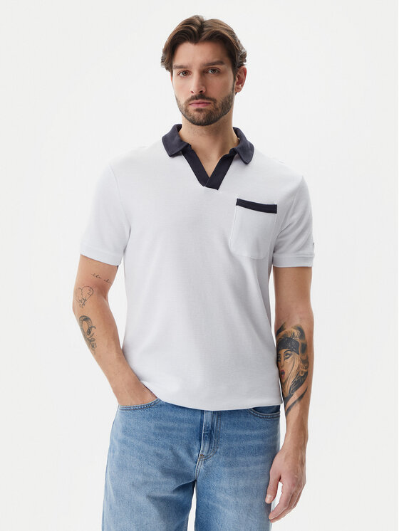 Guess Guess Tricou polo F5GP01 KC5Y1 Alb Regular Fit
