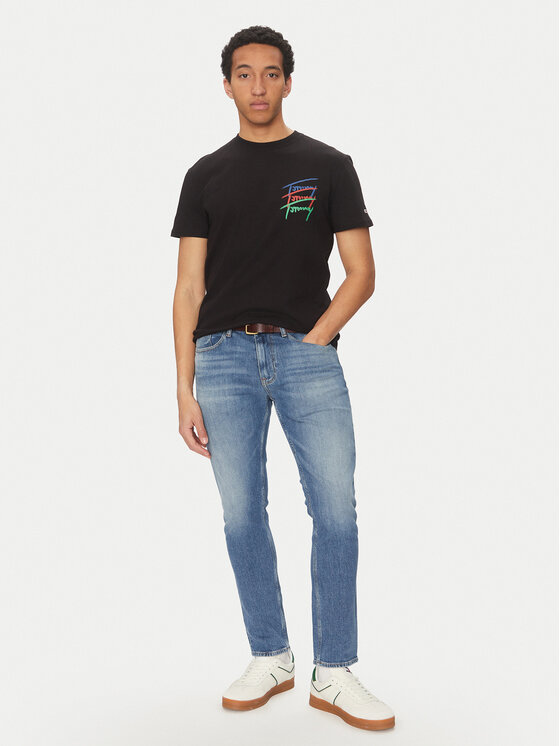 Tommy Jeans Tommy Jeans Tricou Twisted Signature DM0DM20771 Negru Regular Fit