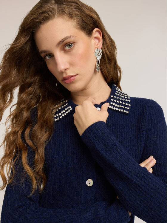 Motivi Motivi Cardigan M575W004293N034 Blu Regular Fit