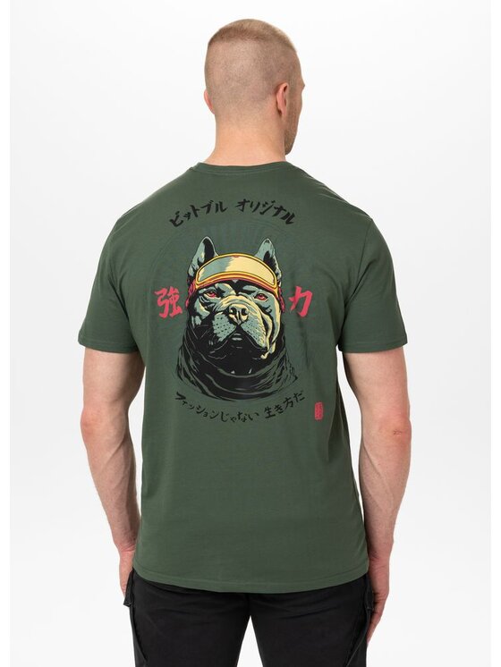 PITBULL PITBULL T-Shirt Koszulka męska MT. FUJI 3XL Zielony Regular Fit