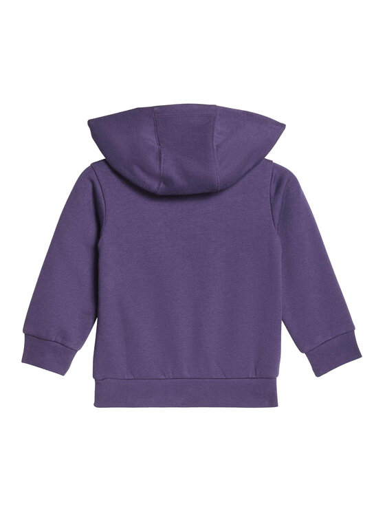 Bluza dziecięca z kapturem pokazana od tyłu, ułożona płasko.