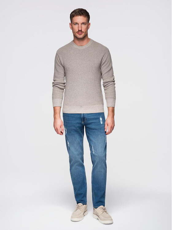 Ombre Ombre Jeansy OM-PADP-0255 Niebieski Slim Fit