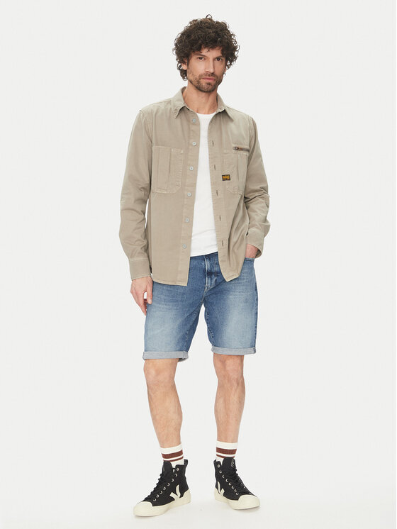 G-Star Raw G-Star Raw Džínové šortky 3301 D10481 D634 H096 Modrá Slim Fit