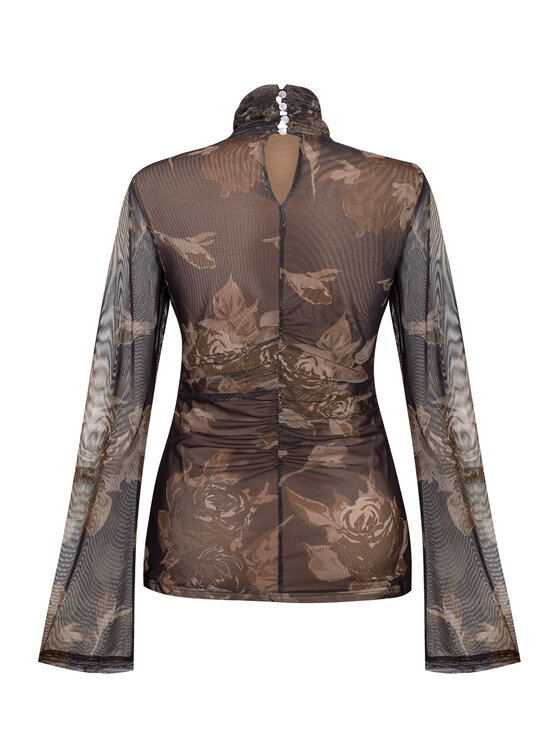 Magda Matyja Magda Matyja Bluzka OPHELIA LONGSLEEVE TOP Brązowy Fitted Fit
