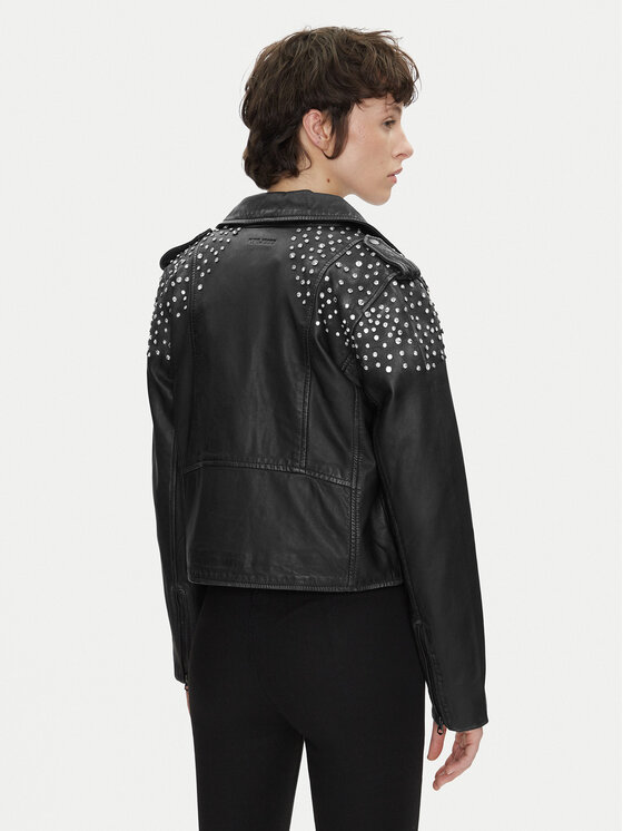 Pepe Jeans Pepe Jeans Кожено яке Fantasy PL402523 Черен Regular Fit