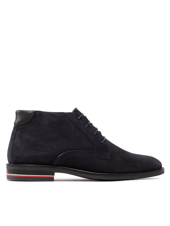 Tommy Hilfiger Tommy Hilfiger Μποτίνια Signature Hilfiger Suede Boot FM0FM04174 Σκούρο μπλε