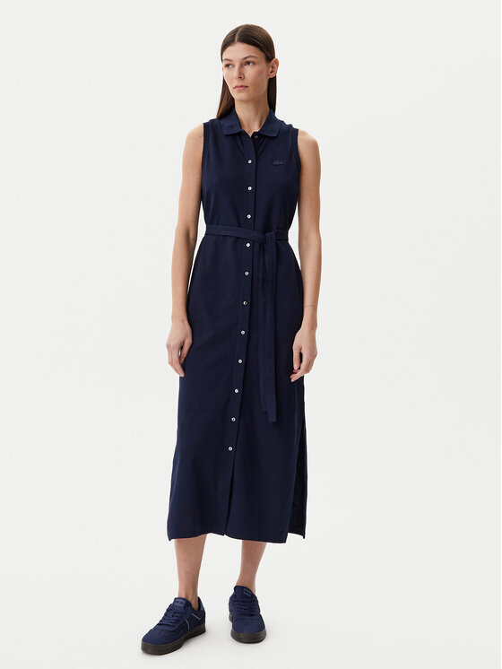 Lacoste Lacoste Sukienka koszulowa EF1107 Granatowy Regular Fit