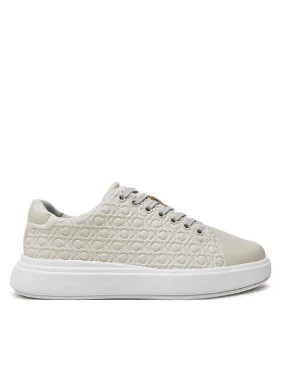 Sneakers Calvin Klein Femei, Mărimea: 37, Bej, Cupsole Lace Up Saff Mono HW0HW02103