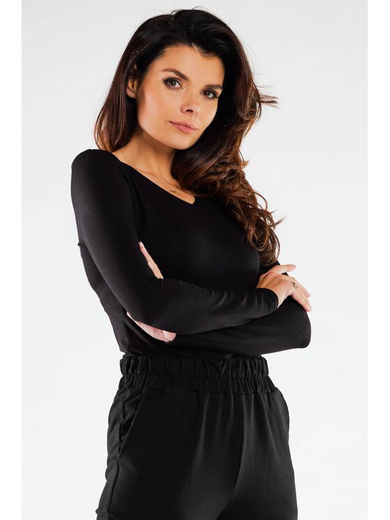 Infinite You Infinite You Bluzka M289 Czarny Basic Fit
