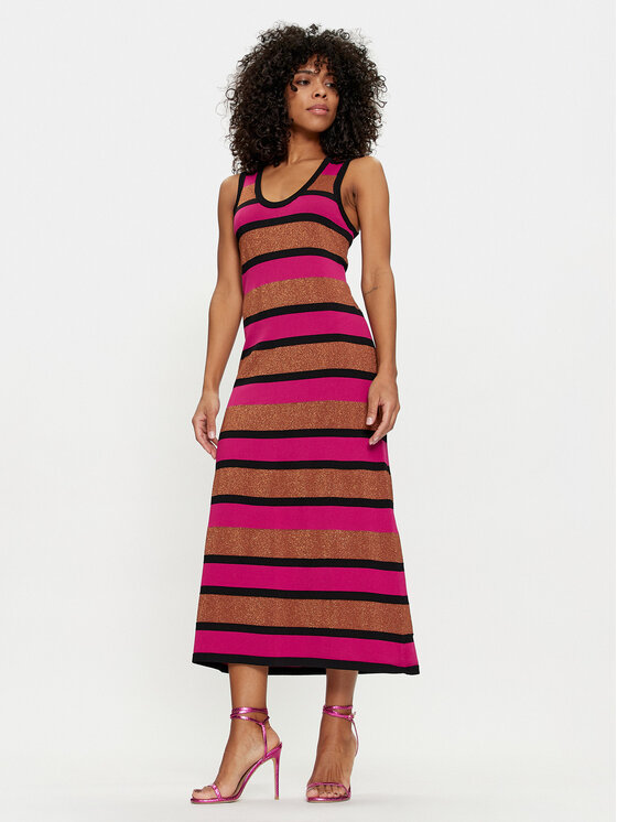 LOLA CASADEMUNT LOLA CASADEMUNT Sukienka dzianinowa MS2416012 2N2 Kolorowy Regular Fit