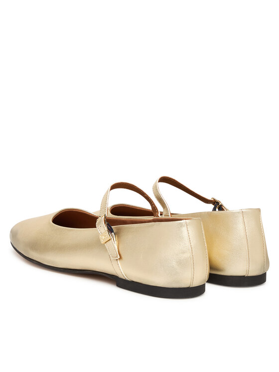 Tommy Hilfiger Tommy Hilfiger Baleríny Hilfiger Gold Ballerinas FW0FW09320 Zlatá